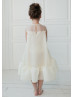 Organza Keyhole Back Floral Flower Girl Dress